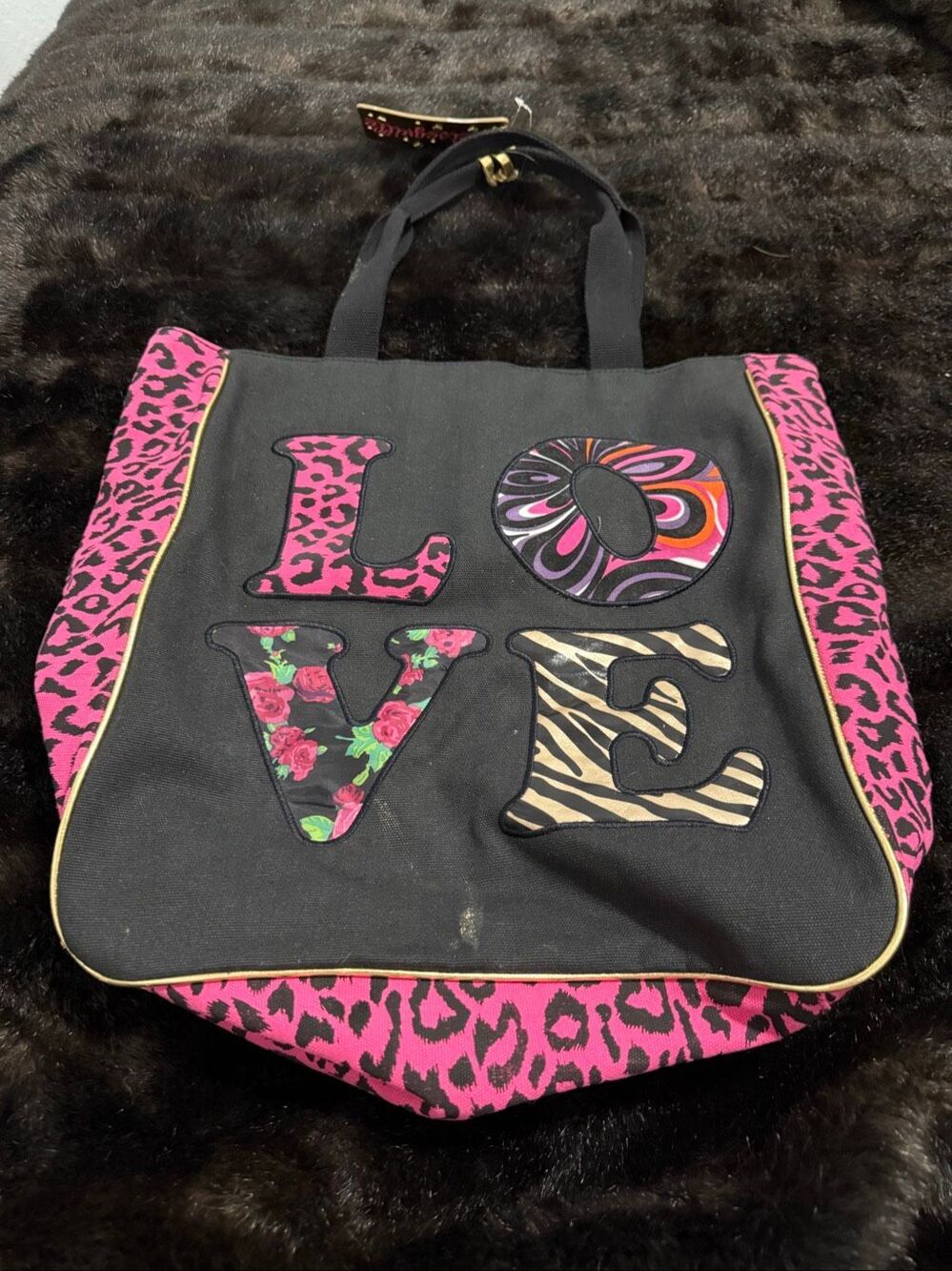 Betseyville by Betsey Johnson Tote Bag Cheetah Love 14x16